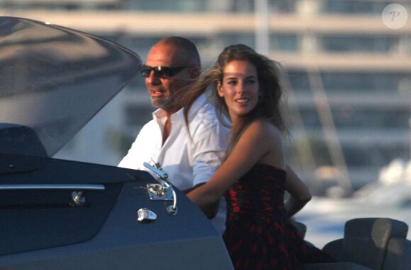 Christian Audigier en vacances à Ibiza le 6 août 2011 avec sa compagne Nathalie Sorensen