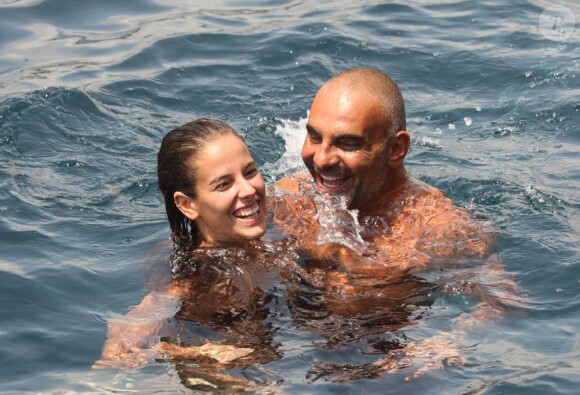 Christian Audigier en vacances à Ibiza le 6 août 2011 avec sa compagne Nathalie Sorensen