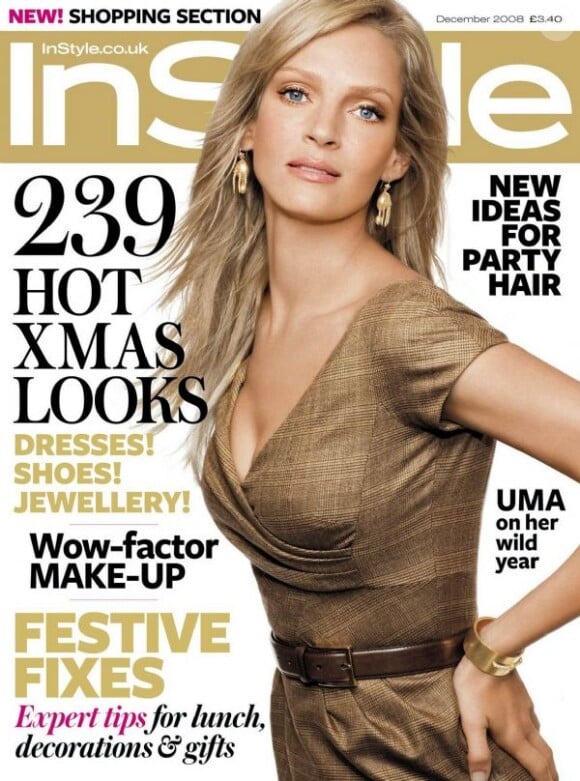 Uma Thurman est une beauté époustouflante qui couvre ici le numéro de décembre 2008 du magazine InStyle UK.