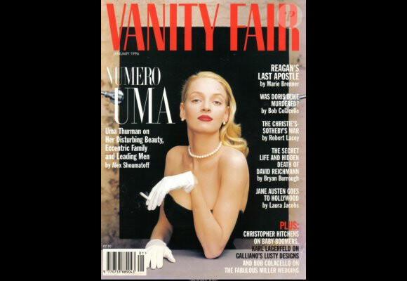Janvier 1996 : Uma Thurman apparaît en couverture du magazine Vanity Fair.