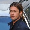 Brad Pitt sur le tournage de World War Z à Glasgow en Ecosse le 17 août 2011