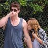 Miley Cyrus et son chéri Liam Hemsworth, à Los Angeles le 7 août 2011