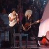 Brian May, guitariste de Queen, aux côtés de Lady Gaga/Jo Calderone lors  des MTV Video Music Awards, à Los Angeles, le 28 août 2011.