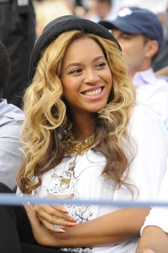 Beyoncé à la finale de l'US Open (Nadal contre Djokovic) à New York le 12 septembre 2011