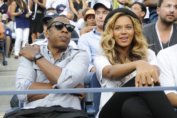 Jay-Z et Beyoncé à la finale de l'US Open (Nadal contre Djokovic) à New York le 12 septembre 2011