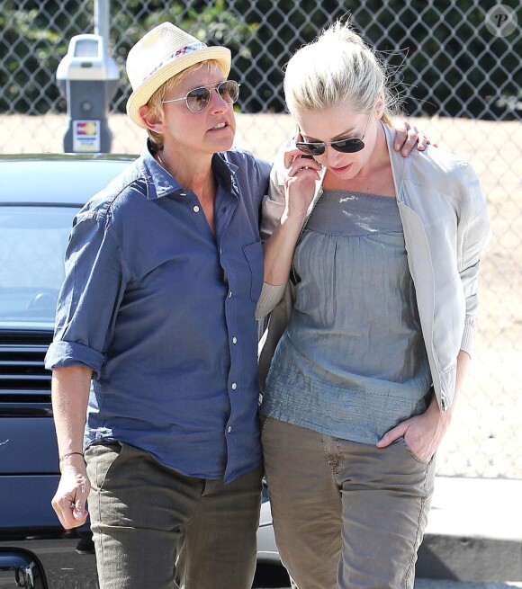 Ellen DeGeneres et Portia de Rossi, à Los Angeles, le 9 septembre 2011.