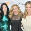 Andrea Riseborough, Madonna et Abbie Cornish sur le tapis rouge de la présentation de W.E. au festival de Toronto le 12 septembre 2011