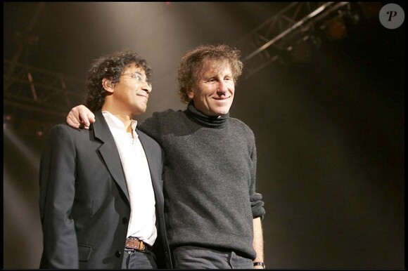 Laurent Voulzy et Alain Souchon, à Paris, le 20 octobre 2004.