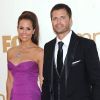 Brooke Burke et son époux David Charvet lors de la 63e édition des Emmy Awards. 18 septembre 2011