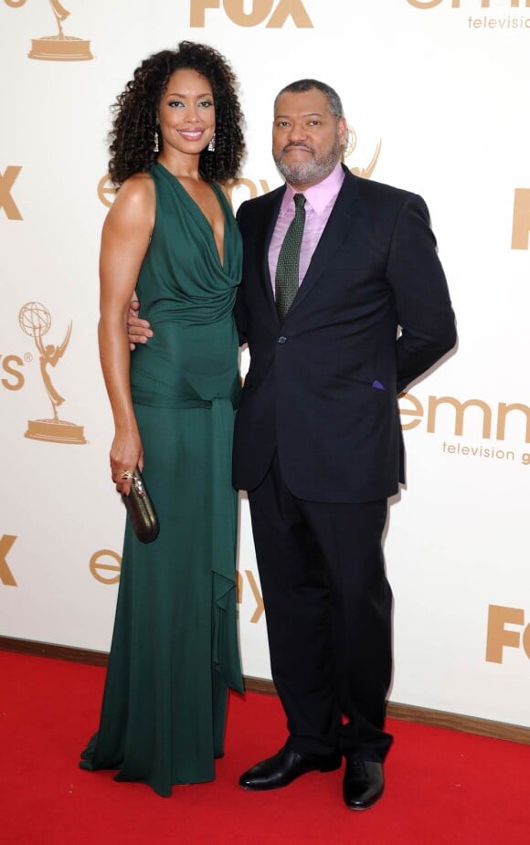 Laurence Fishburne et Gina lors de la 63e édition des Emmy Awards. 18 septembre 2011