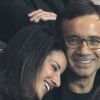 Jean-Luc Delarue et sa compagne Anissa amoureux lors du match PSG - Nice au Parc des Princes le 21 septembre 2011