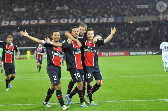 Les joueurs lors du match PSG - Nice au Parc des Princes le 21 septembre 2011