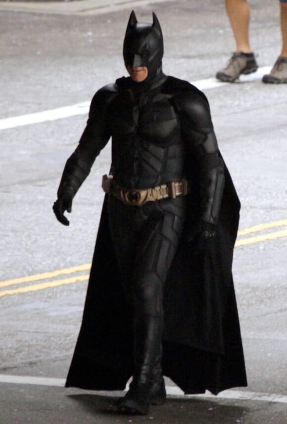 Christian Bale en Batman sur le tournage de The Dark Knight Rises à Los Angeles le 25 septembre 2011