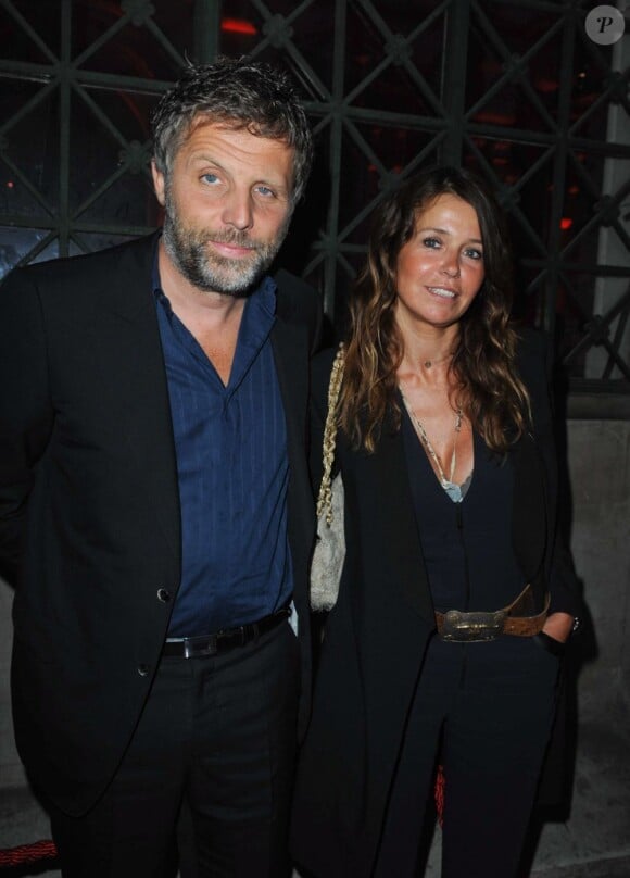 Stéphane Guillon et sa compagne Muriel Cousin à la soirée Canal + à Paris en août 2011