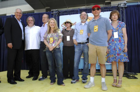 Réunion des doubleurs des Simpson à Los Angeles le 07 mai 2009. Dan Castellaneta, Julie Kavner, Nancy Cartwright, Yeardley Smith, Hank Azaria, Harry Shearer et le créateur Matt Groening.