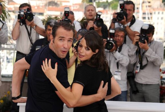 Bérénice Bejo et Jean Dujardin lors du photocall de The Artist au festival de Cannes en mai 2011