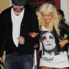 Christina Aguilera très en formes et son copain Matt Rutler à la sortie du restaurant Off Wine à Los Angeles, le 17 octobre 2011