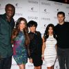 Kim Kardashian et son mari Kris Humphries en compagnie de sa soeur Khloe et son mari Lamar Odom, et de sa mère Kris Jenner à l'anniversaire de Kim à Las Vegas le 22 octobre 2011