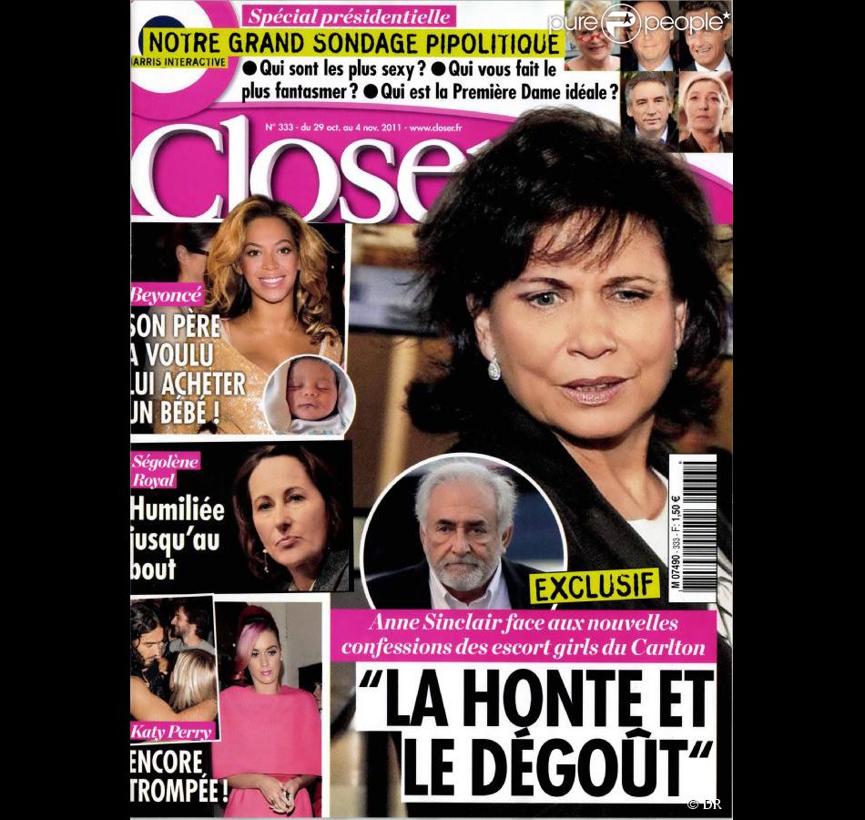Le magazine Closer en kiosques samedi 29 octobre 2011.