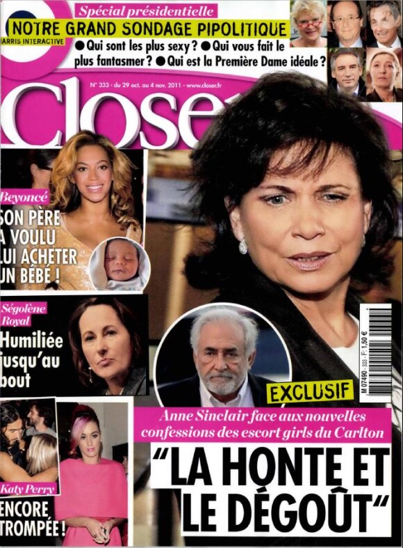 Le magazine Closer en kiosques le samedi 29 octobre 2011.