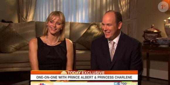 Le prince Albert et la princesse Charlene de Monaco en interview avec Matt Lauer pour le Today Show de la MSNBC, 2 novembre 2011.