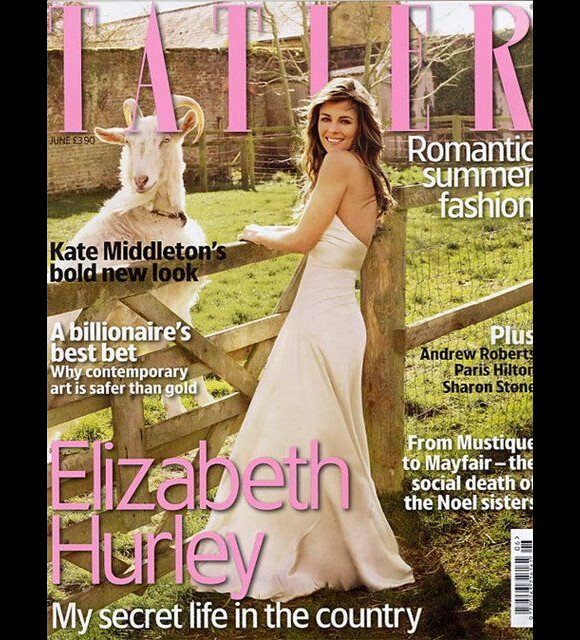 L'actrice Elizabeth Hurley dévoile au magazine Tatler sa vie dans la campagne anglaise. Juin 2009.