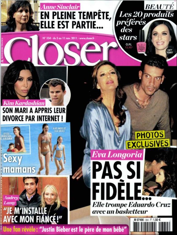 Closer, en kiosques le samedi 5 novembre 2011.