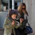 La belle Iman va chercher sa fille Alexandria à l'école, à New York le vendredi 4 novembre 2011