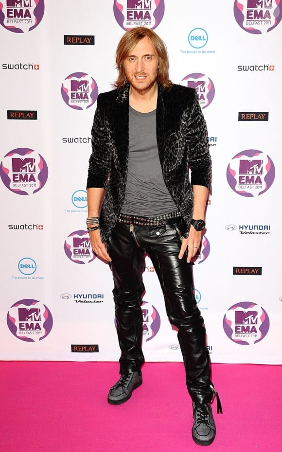 David Guetta arrive aux MTV Europe Music Awards 2011 à Belfast, le 6 novembre 2011