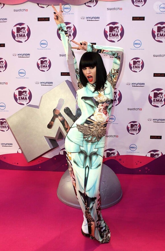 Jessie J dans la press room des MTV Europe Music Awards, à Belfast, le 6 novembre 2011.