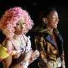Nicki Minaj et Willow Smith sur le tournage du clip Fireball, à Los Angeles, le 6 novembre 2011.