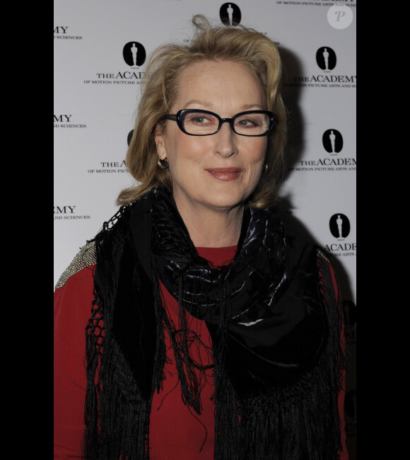Meryl Streep pour l'hommage rendu par l'Académie des Oscars à Londres le 13 novembre 2011.