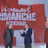 Claude Sérillon, Michel Drucker et Jean-Pierre Coffe sur le plateau de Vivement dimanche, le mardi 15 novembre pour l'enregistrement de l'émission diffusée le dimanche 27 novembre 2011.