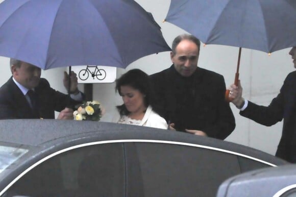 Mariage de Jean-François Copé et Nadia d'Alincourt à Meaux, le 3 décembre 2011.