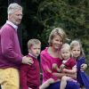 Le prince Philippe, la princesse Mathilde et leurs enfants en visite dans le Hainaut en juillet 2011.