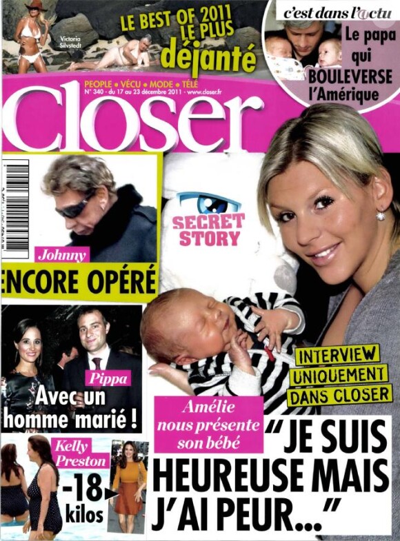 Le magazine Closer en kiosques le samedi 17 décembre 2011.