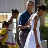 Barack et Michelle Obama avec leurs filles Sasha et Malia le 25 décembre 2011 à Hawaï