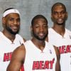 Chris Bosh, Dwayne Wade, LeBron James le 12 décembre 2011 à Miami