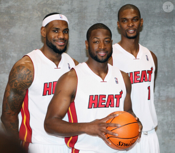Chris Bosh, Dwayne Wade, LeBron James le 12 décembre 2011 à Miami