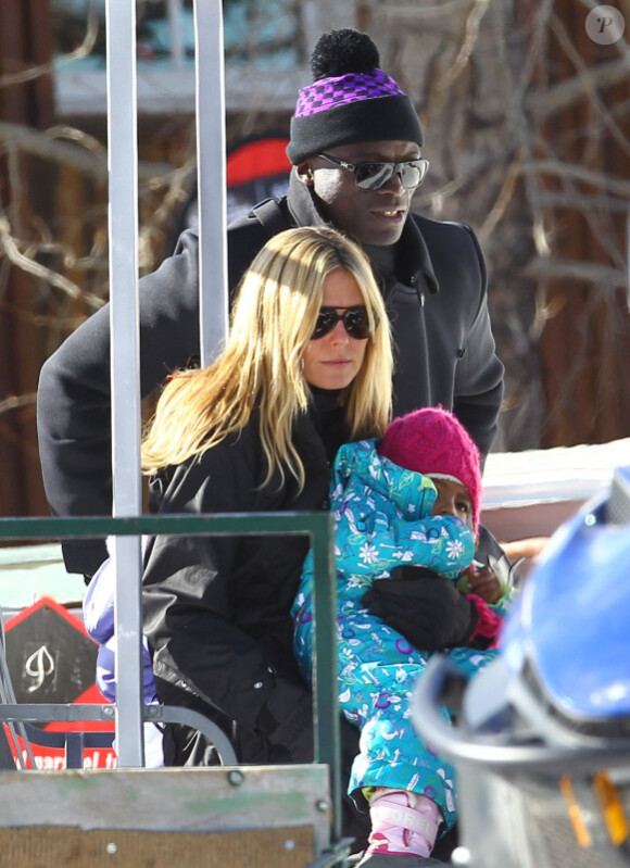 Heidi Klum, Seal et leur petite Lou à Aspen, le 27 décembre 2011