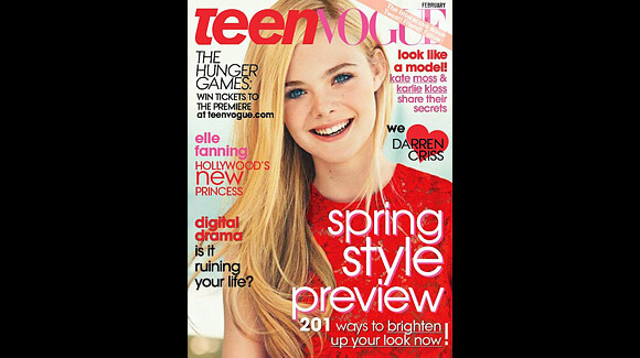 Elle Fanning en  couverture du Teen Vogue