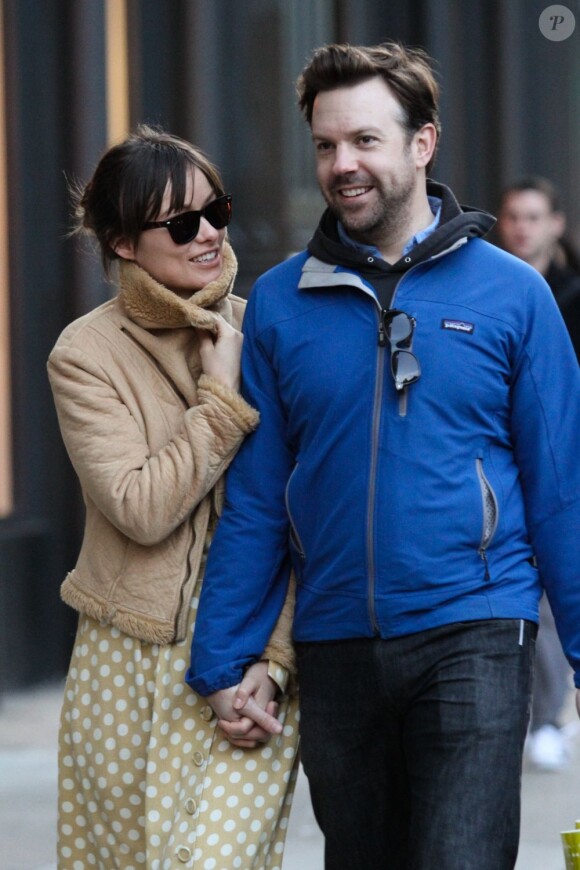 Olivia Wilde et Jason Sudeikis à New York le 1er janvier 2012
