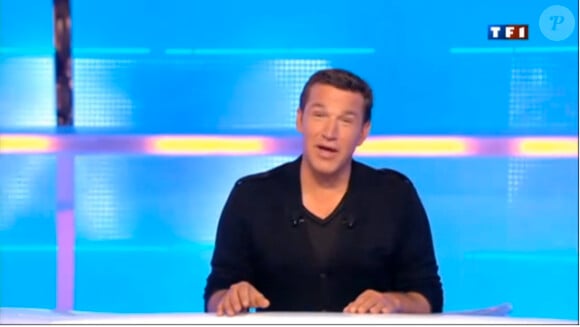 Benjamin Castaldi gêné après avoir oublié Valérie Bègue, le 3 janvier 2012 dans La Roue de la fortune sur TF1