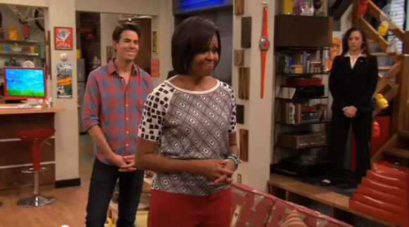 Michelle Obama dans un épisode de iCarly, diffusé sur Nicklodeon le 16 janvier 2012