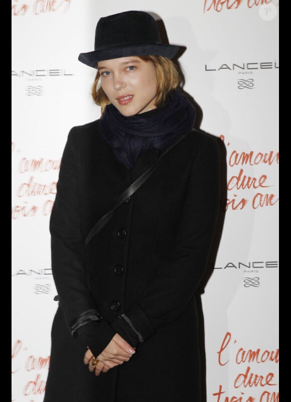 Léa Seydoux lors de l'avant-première du film L'amour dure trois ans le 7 janvier 2012