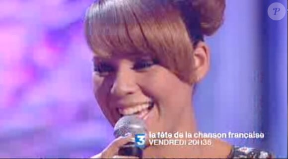 Chimène Badi lors de l'émission la Fête de la chanson française, vendredi 13 janvier 2012 sur France 3