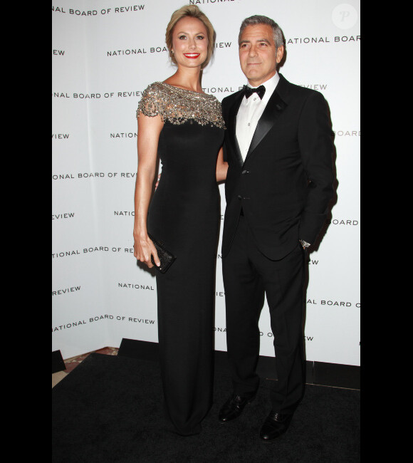 George Clooney et Stacy Keibler à New York, le 10 janvier 2012.