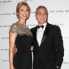 George Clooney et Stacy Keibler à la soirée du National Board of Review Awards à New York, le 10 janvier 2012.