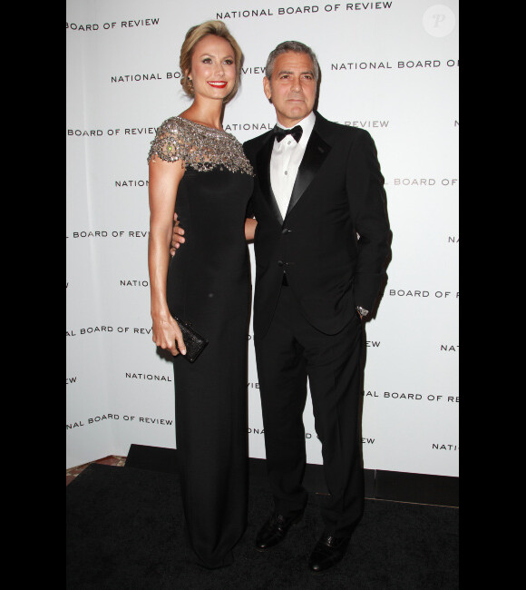 George Clooney et Stacy Keibler à la soirée du National Board of Review Awards à New York, le 10 janvier 2012.