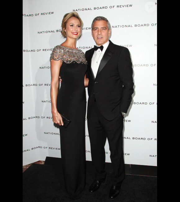 George Clooney et Stacy Keibler à New York, le 10 janvier 2012.